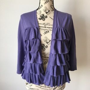 Moda International Ruffle Open Cardigan